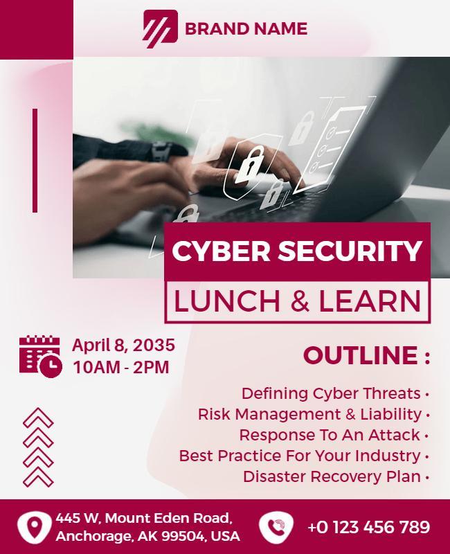 Cyber Security Lunch and Learn Event Flyer Template