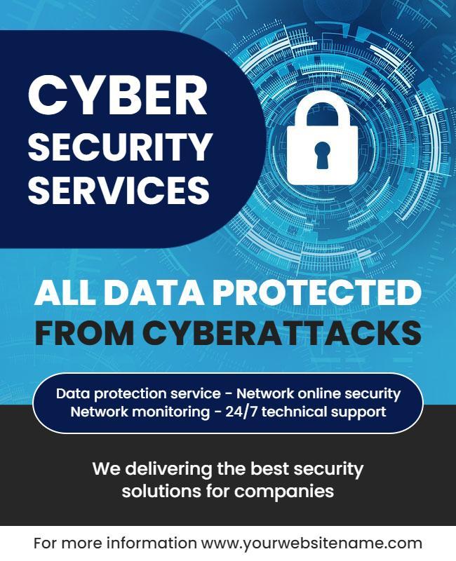 Cyber Security Protection Services Flyer Template