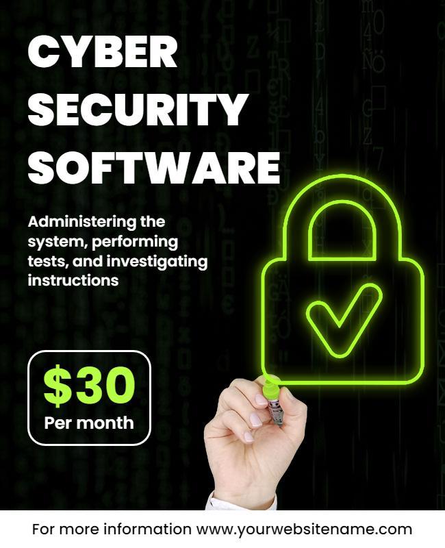 Cyber Security Software Promotion Flyer Template