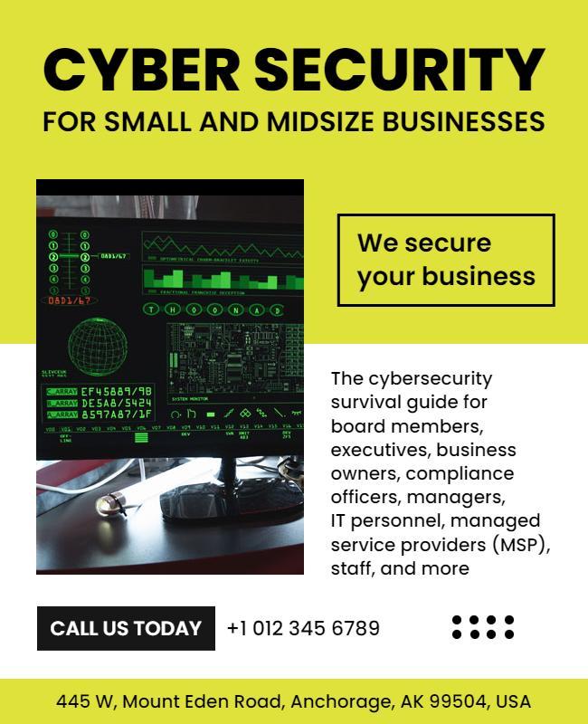 Cyber Security Solutions for Businesses Flyer Template