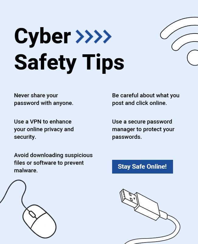 Cyber Security Tips Poster Template