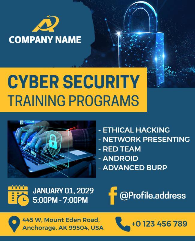 Cyber Security Training Programs Announcement Flyer Template