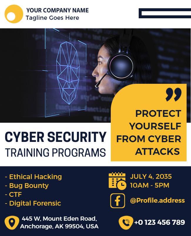 Cyber Security Training Programs Flyer Template