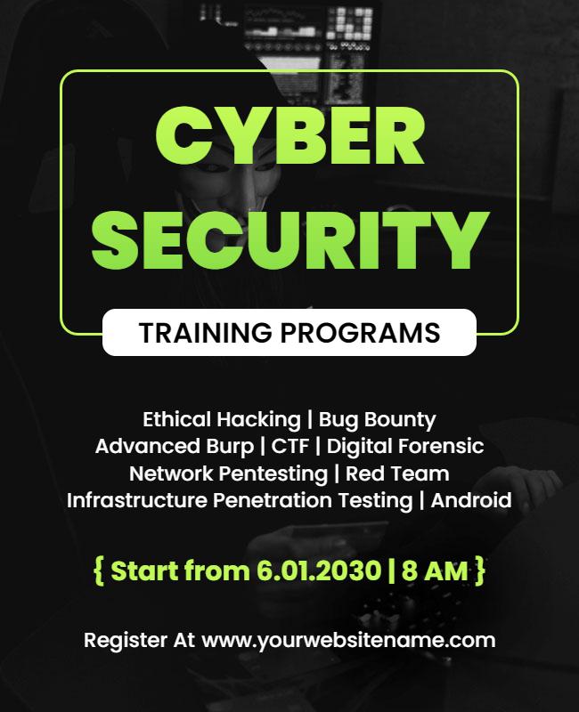 Cyber Security Training Programs Promotional Flyer Template