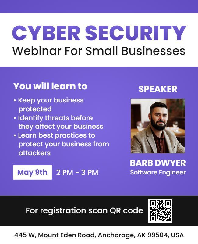 Cyber Security Webinar for Small Businesses Flyer Template