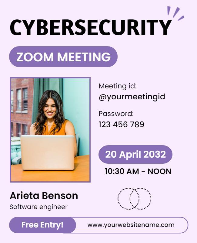 Cybersecurity Zoom Meeting Online Event Flyer Template