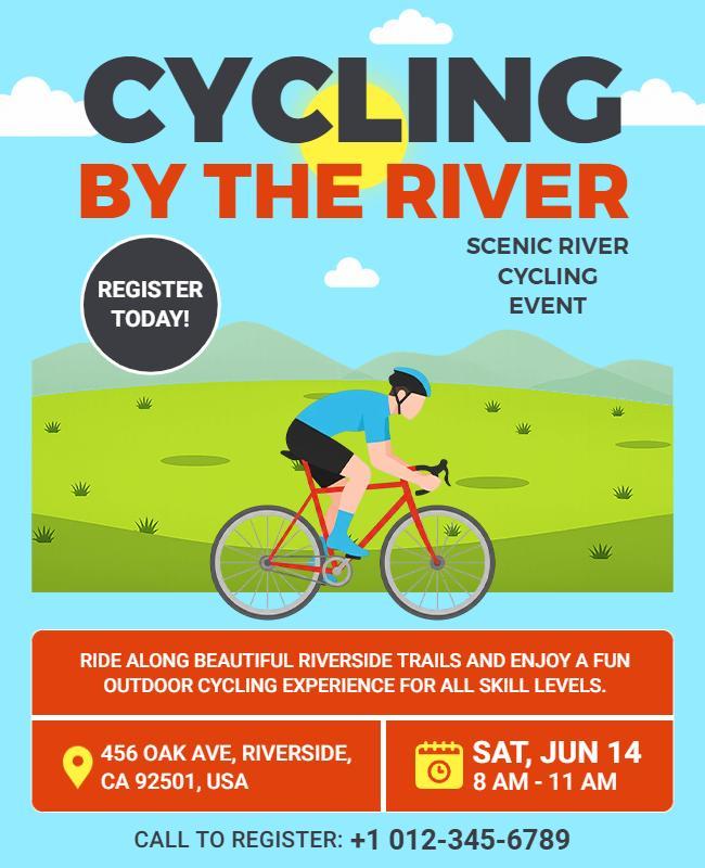 Cycling by the River Event Flyer Template