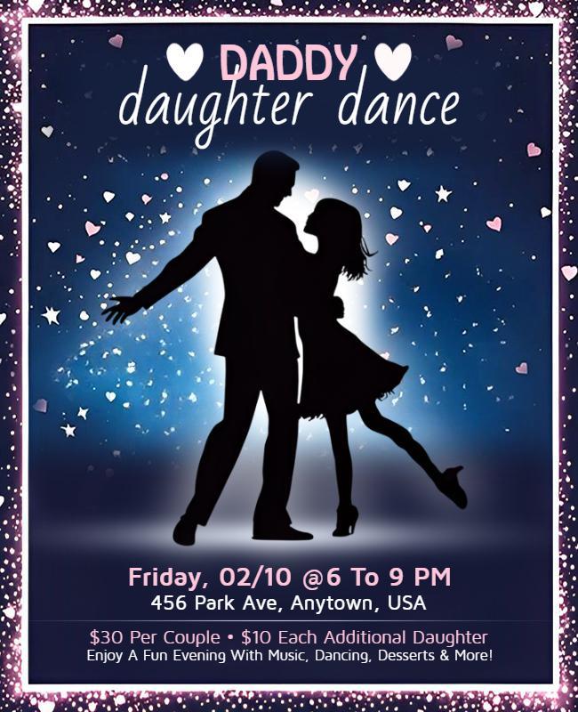 Daddy Daughter Dance Event Flyers Template