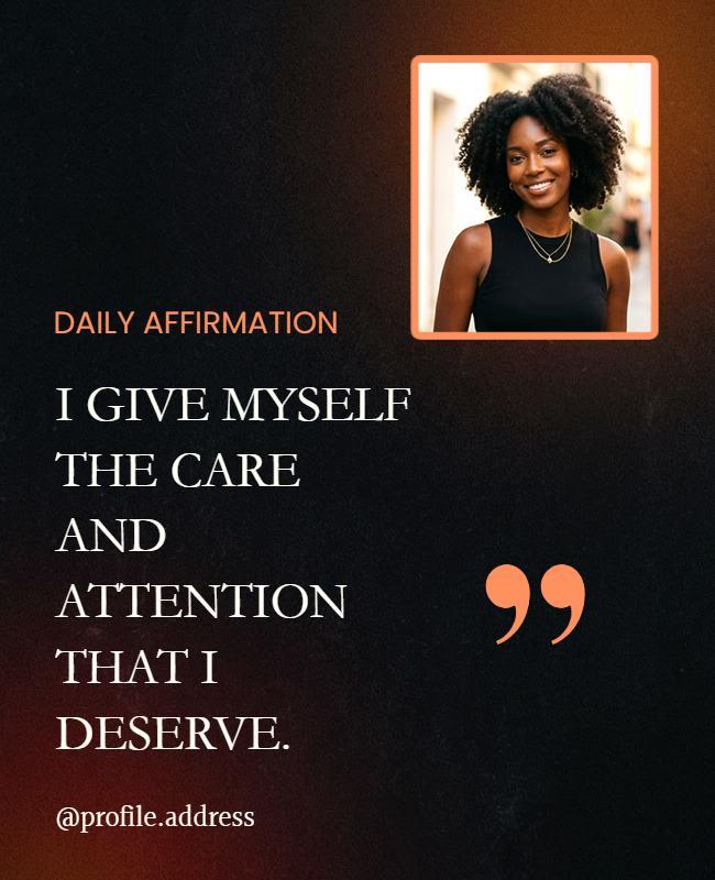 Daily Affirmation Motivational Poster Template