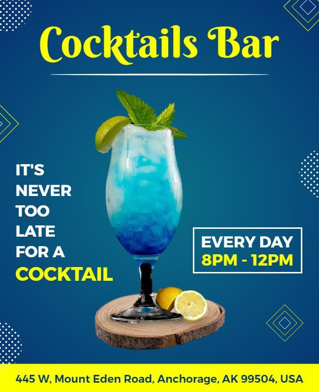 Daily Evening Cocktails Bar Flyer Template