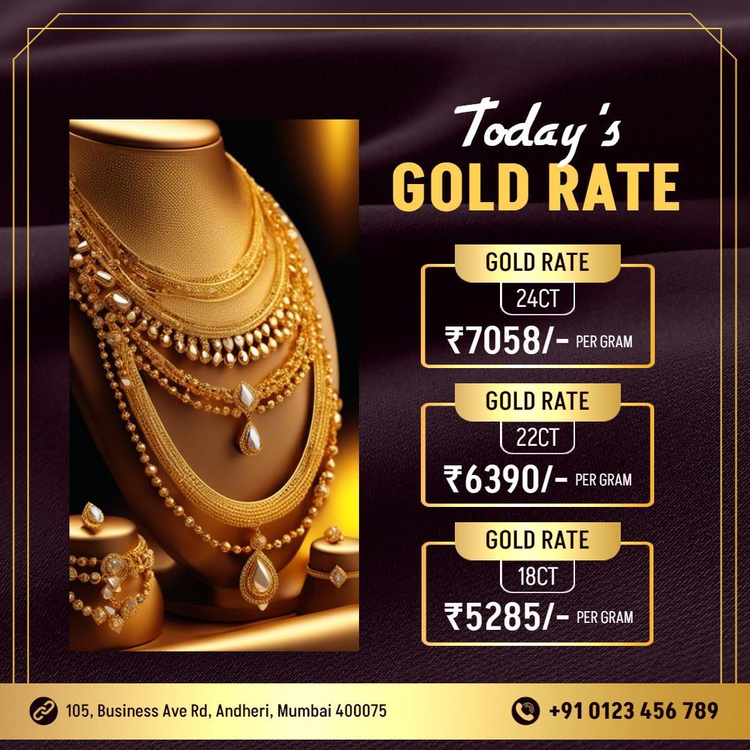 Daily Gold Rate Jewelry Display Instagram Flyer Template