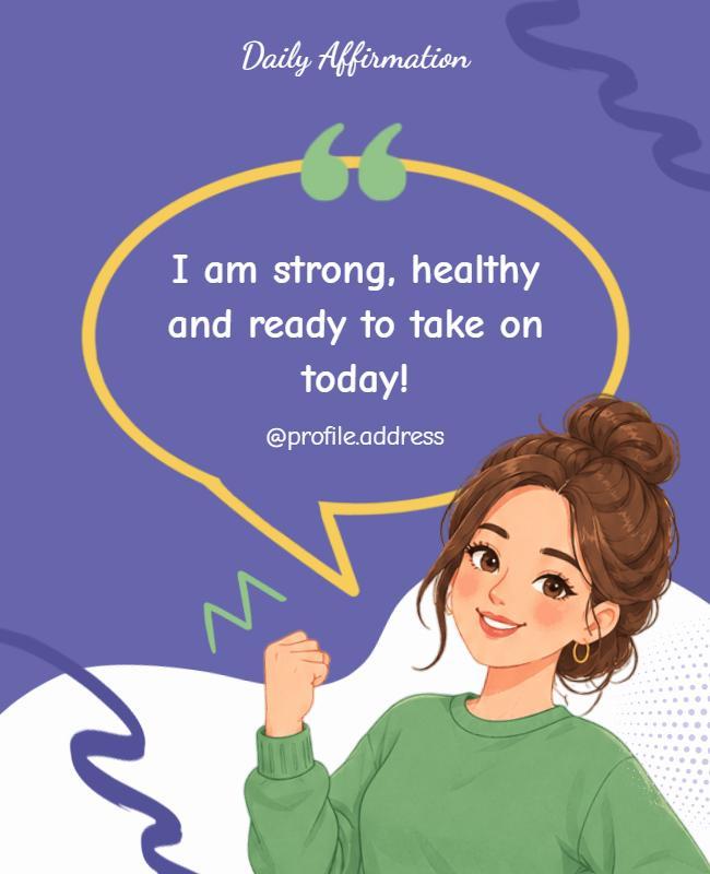 Daily Positive Affirmation Quote Poster Template