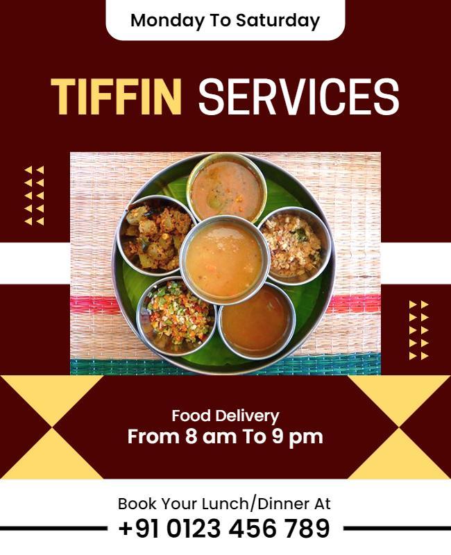 Daily Tiffin Services Food Delivery Flyer Template