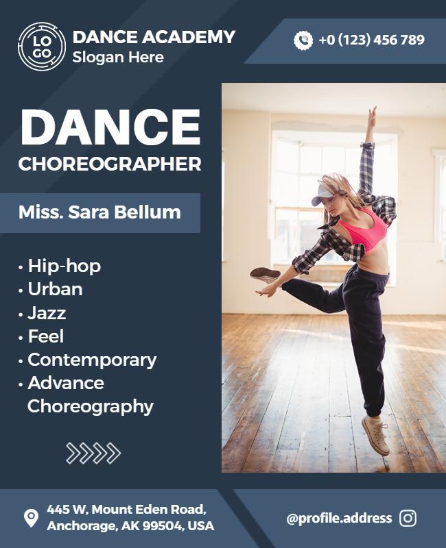 Dance Academy Choreography Class Flyer Template