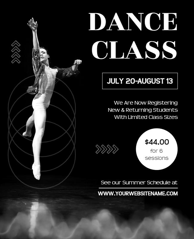 Dance Class Registration Flyer Template