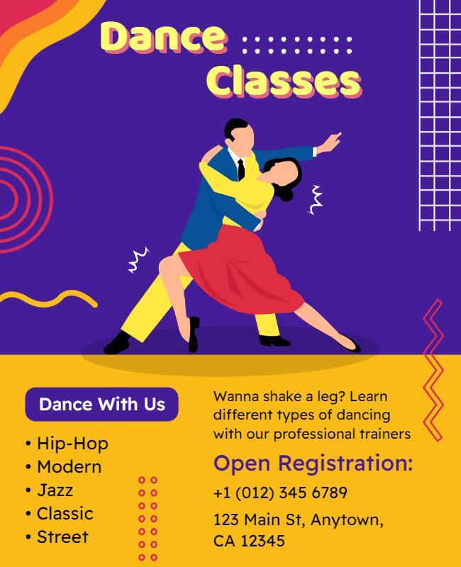 Dance Classes Registration Flyer Template