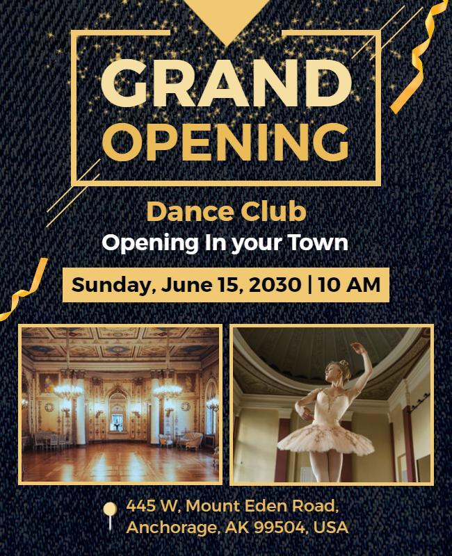 Dance Club Grand Opening Announcement Flyer Template