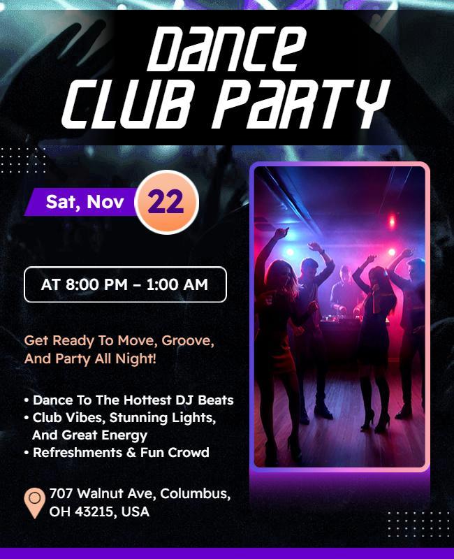 Dance Club Party Event Flyer Template