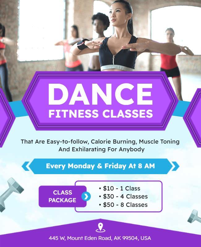 Dance Fitness Classes Promotional Flyer Template