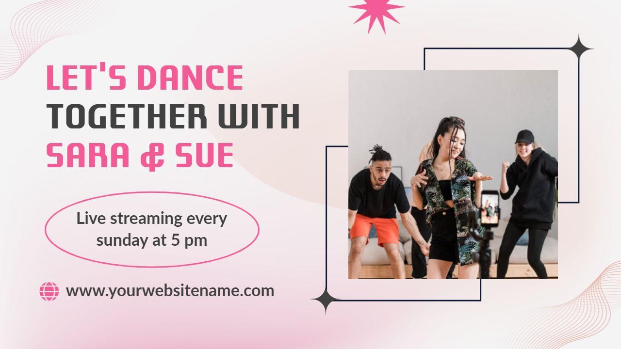 Dance Party Live Stream Fitness Trending YouTube Thumbnail Template