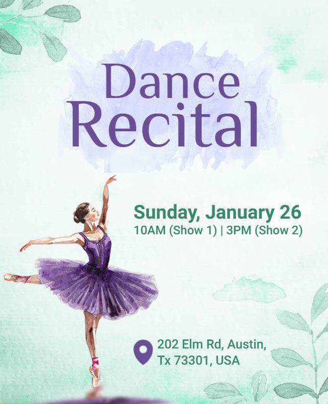 Dance Recital Performance Event Flyer Template