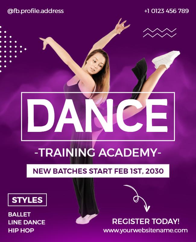 Dance Training Academy Registration Flyer Template