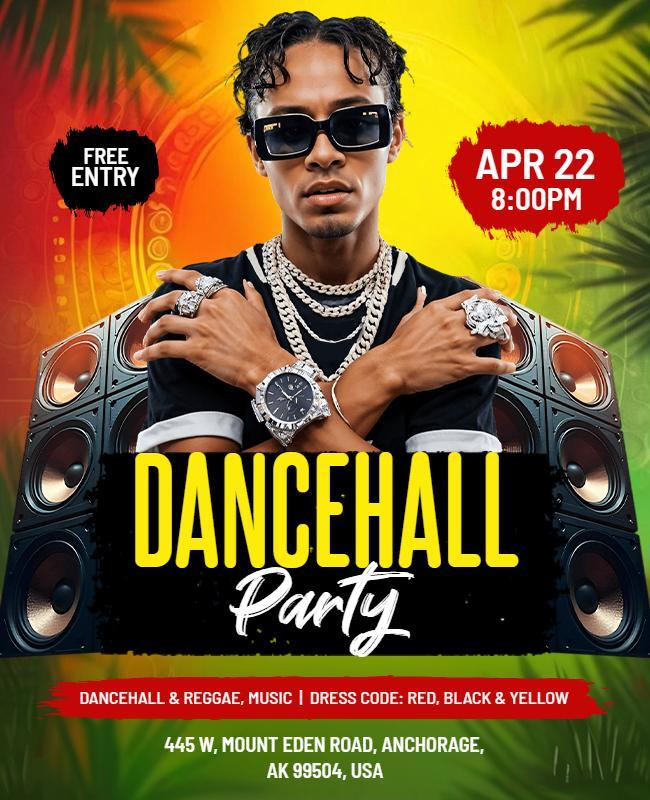 Dancehall and Reggae Night Party Flyer Template