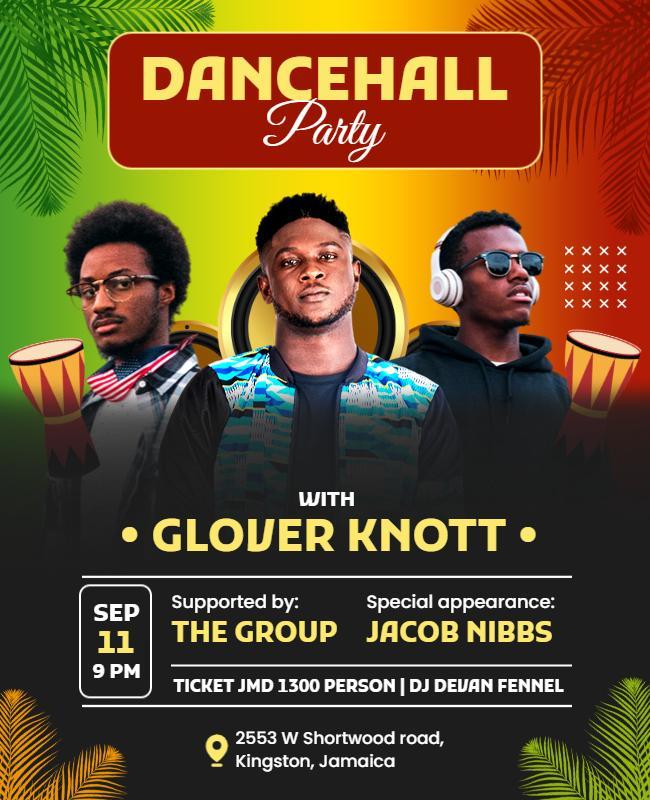 Dancehall Music Event Promotional Flyer Template