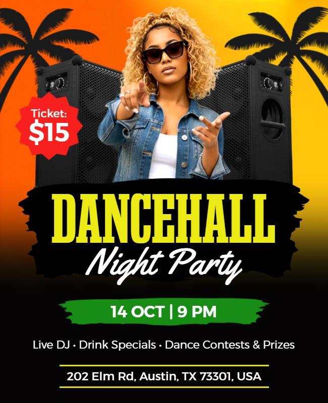 Dancehall Night Party Flyer Template