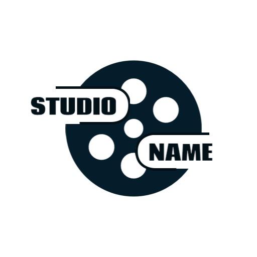 Dark Circular Film Reel Design for Entertainment Studio Logo Template