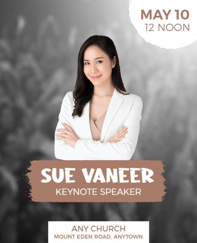 Professional Minimalist Keynote Speaker Event Flyer Template