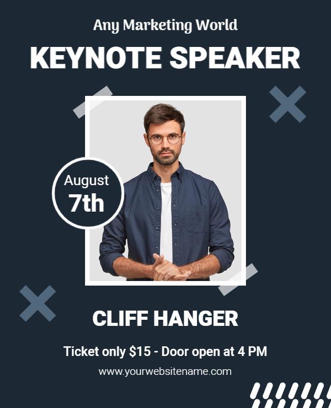 Dark Gray Keynote Speaker Flyer Template