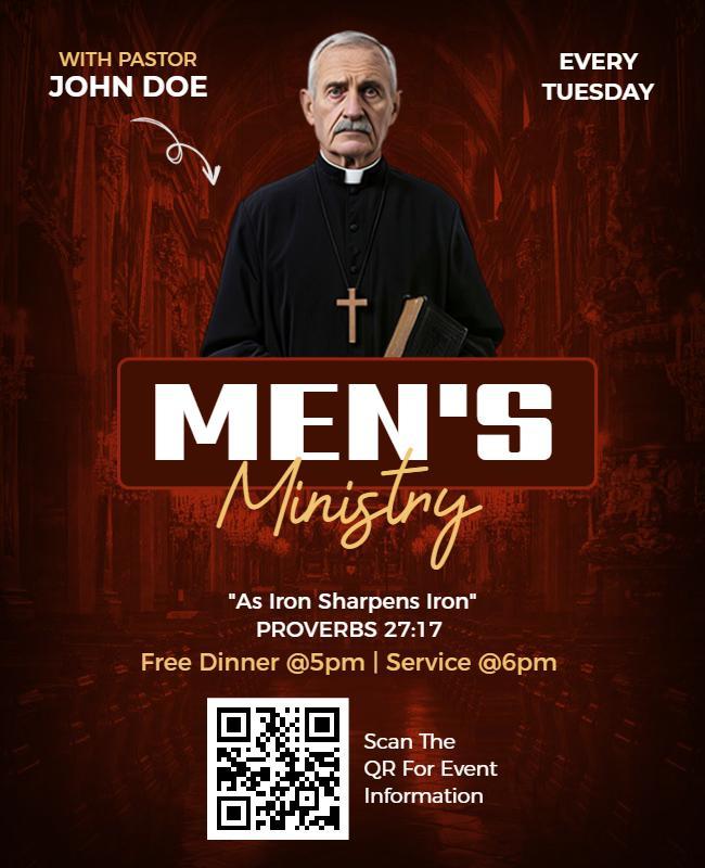 Dark Spiritual Men's Ministry Event Flyer Template
