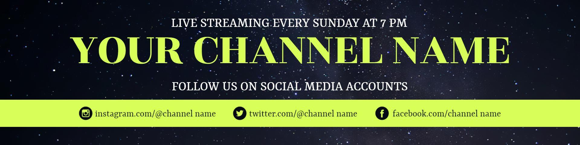 Dark Starry Night Background for Twitch Channel Banner Template