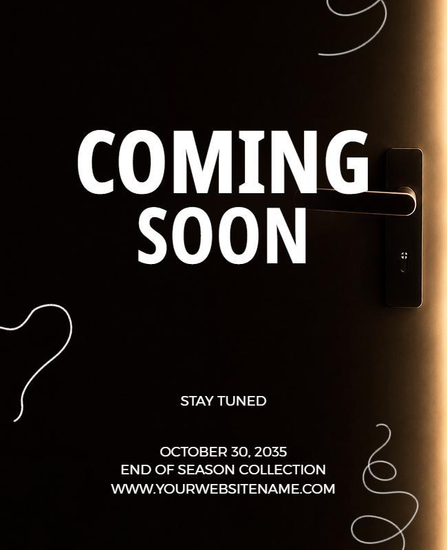 Dark Themed Coming Soon Announcement Poster Template