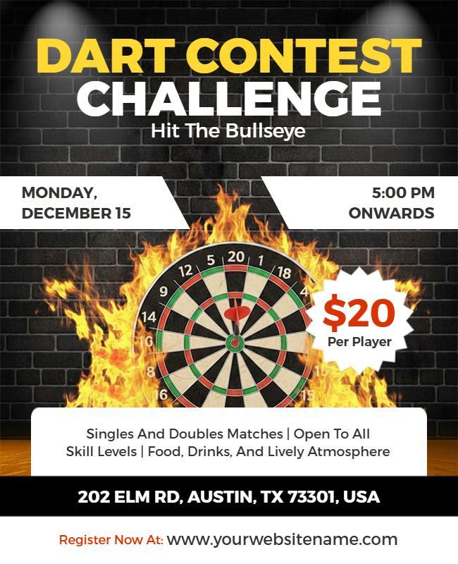 Dart Contest Challenge Event Flyer Template