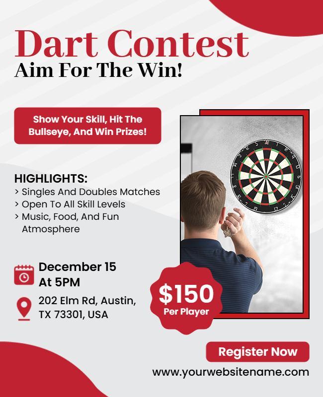 Dart Contest Competition Event Flyer Template