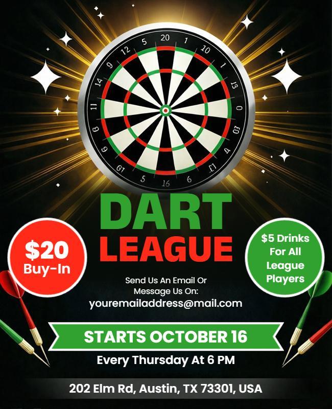 Dart League Event Flyer Template