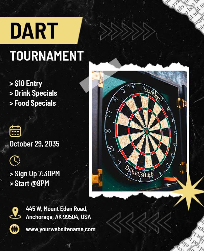 Dart Tournament Event Flyer Template