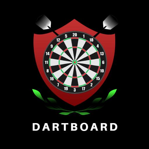 Dartboard Design with Bold Red and Green Elements Logo Template