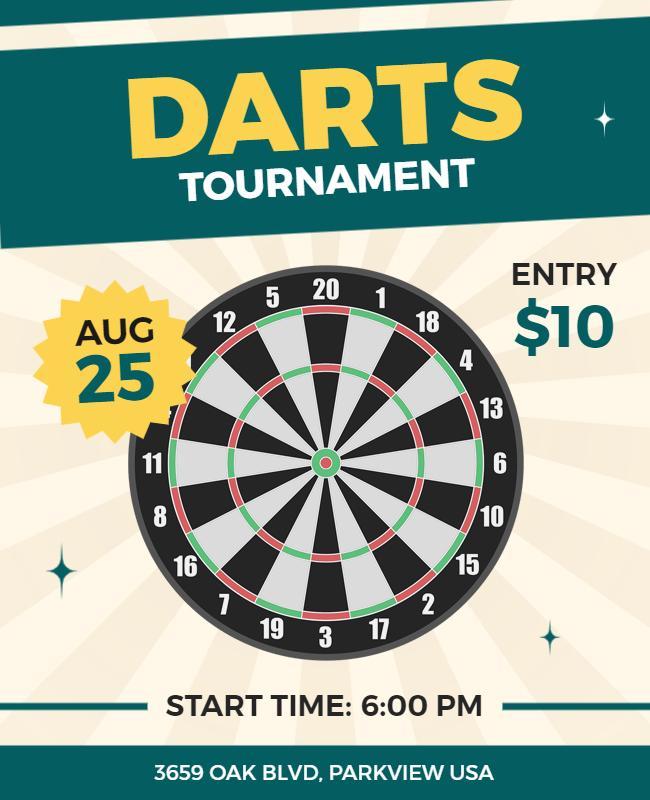 Darts Tournament Event Flyer Template