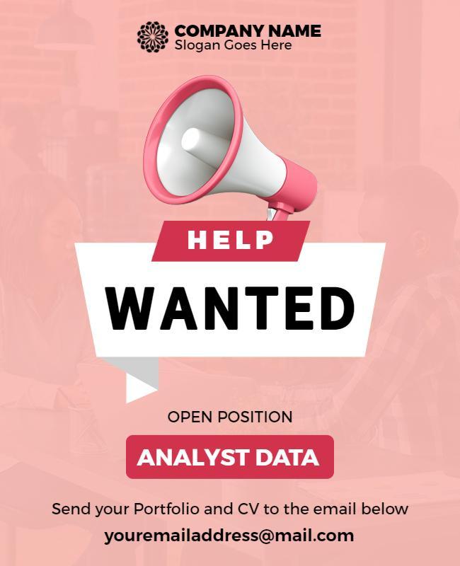 Data Analyst Job Opening Flyer Template