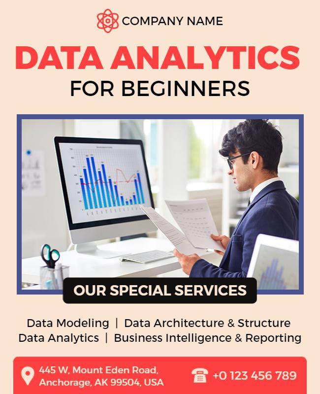 Data Analytics Training for Beginners Flyer Template