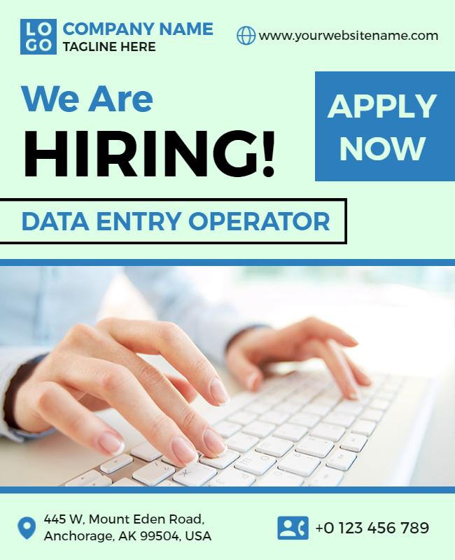 Data Entry Operator Hiring Flyer Template