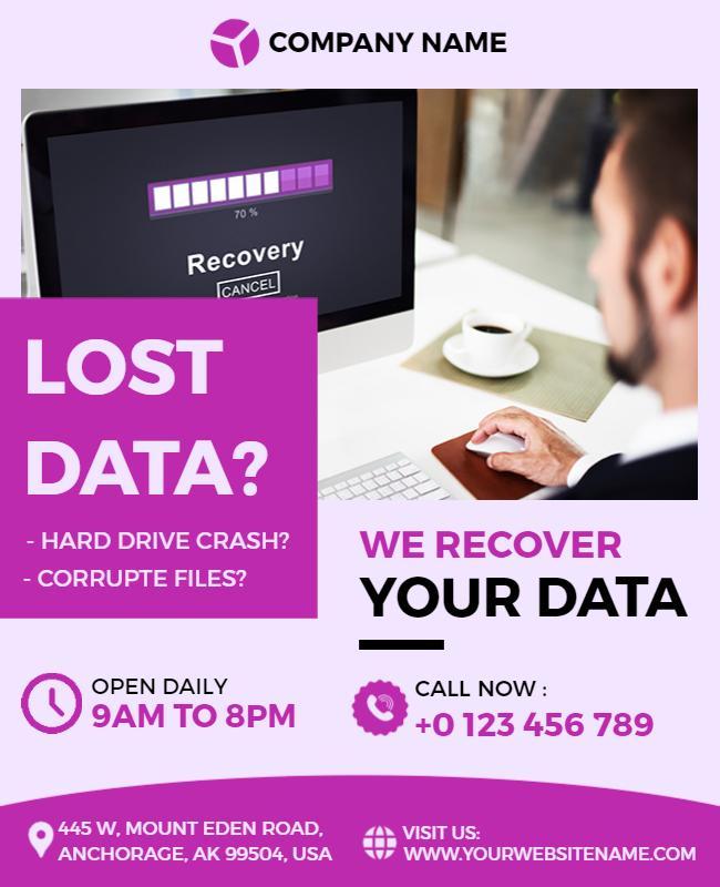 Data Recovery Service Advertisement Flyer Template