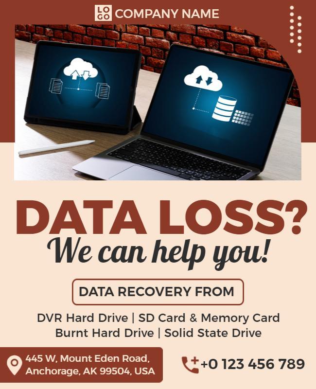 Data Recovery Services Promotional Flyer Template