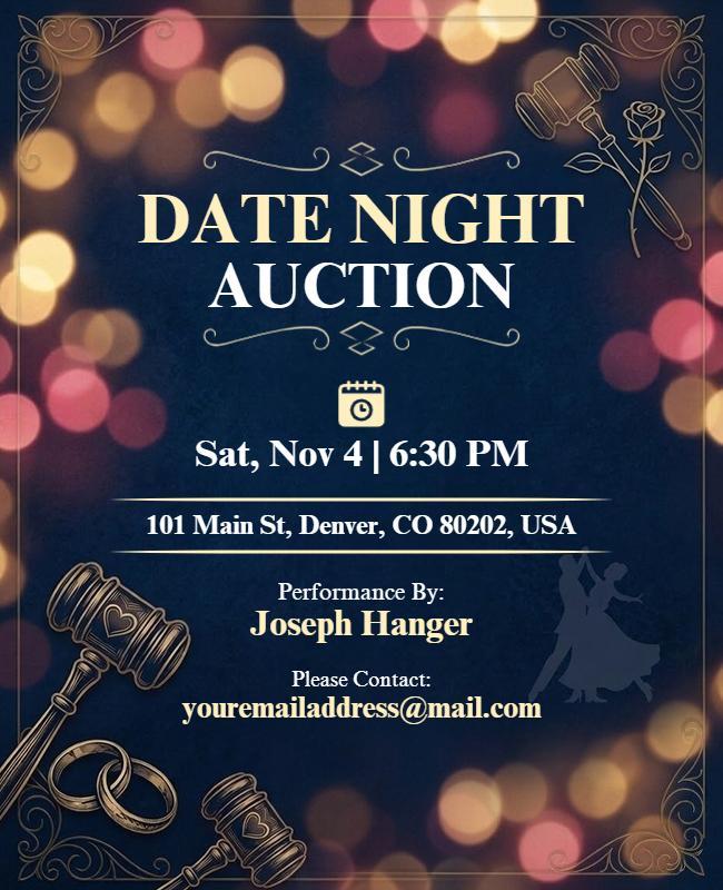 Date Night Auction Flyer Template