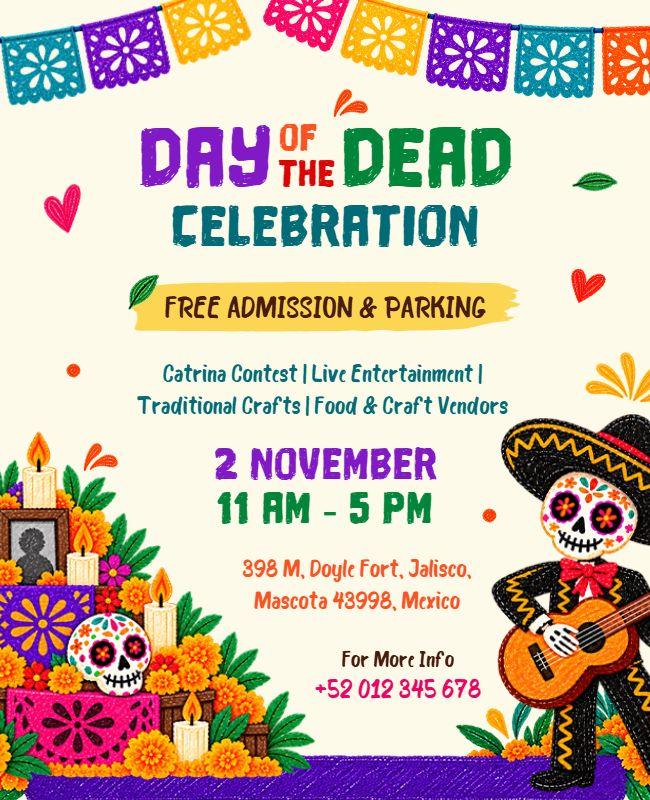 Day of the Dead Celebration Event Flyer Template
