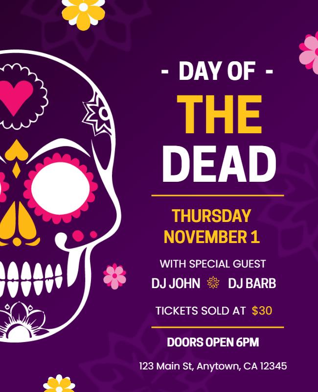 Day Of the Dead Celebration Flyer Template