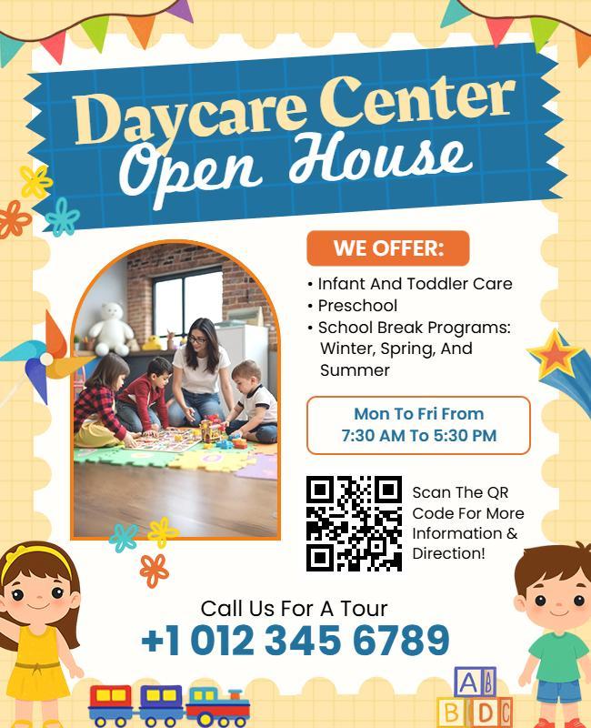 Daycare Center Open House Event Flyer Template